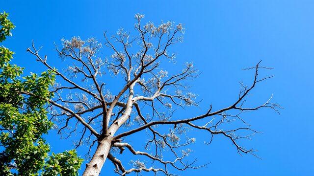 Tree canopy showing healthy new growth after treatment